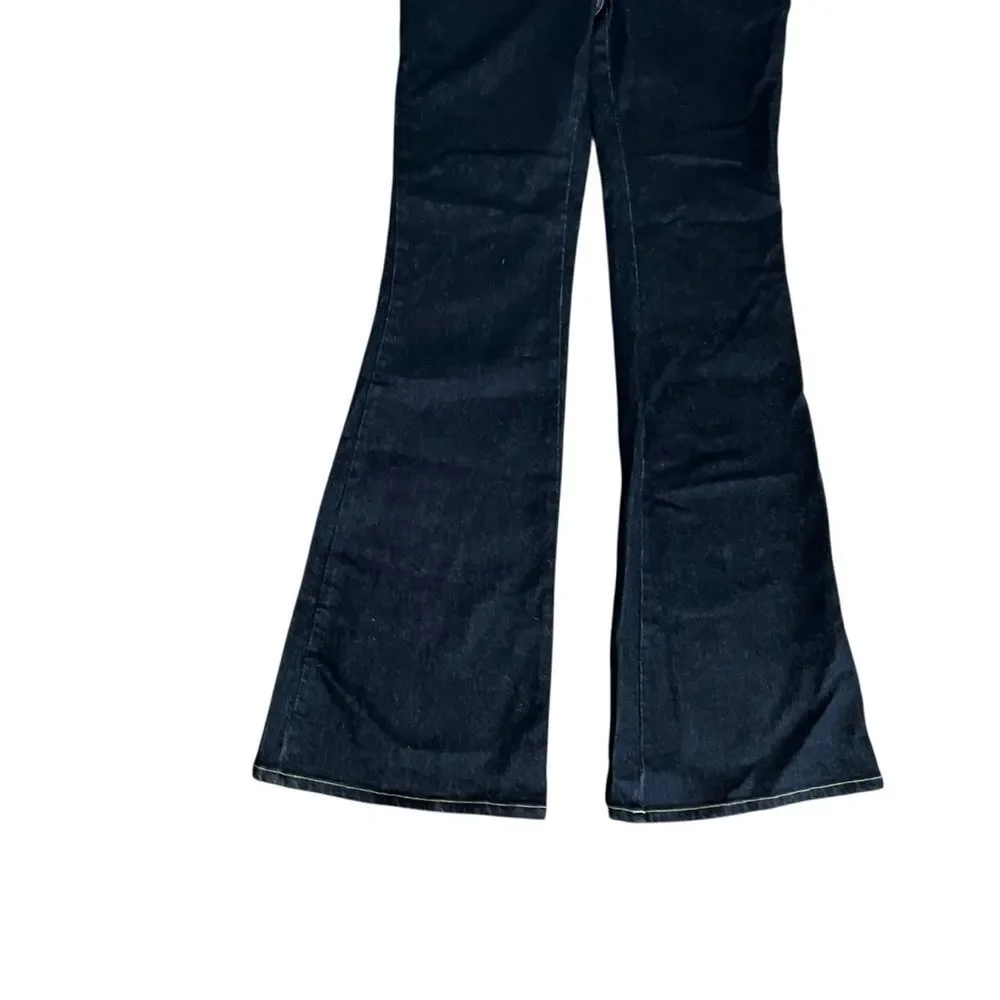 Boden High Rise Flare Jeans Dark Indigo Stretch Denim NWT 8